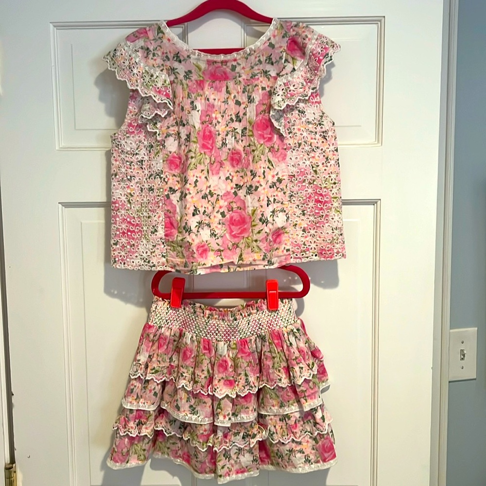 Loveshackfancy girls top and skirt